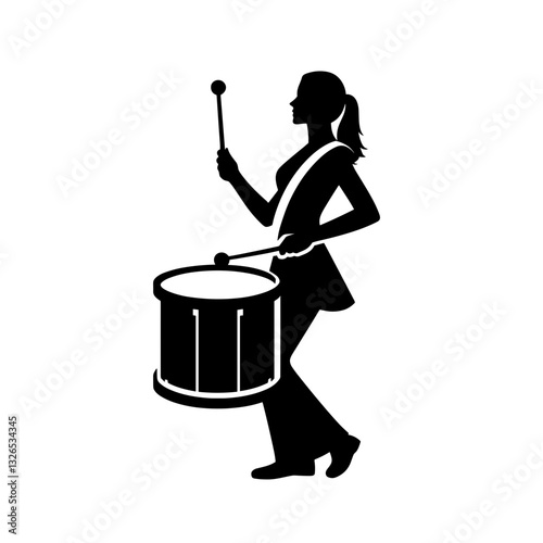 Marching Female Drummer - Independence Day Parade