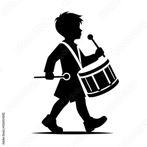Boy Marching with Drum - Independence Day Parade Tradition