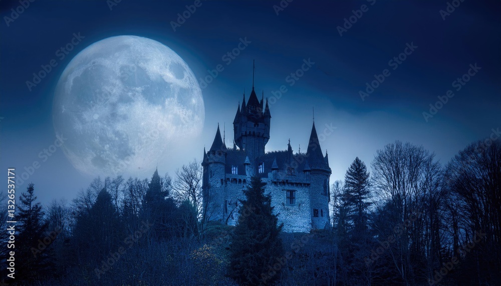 Gothic castle at night Gothic castle at night