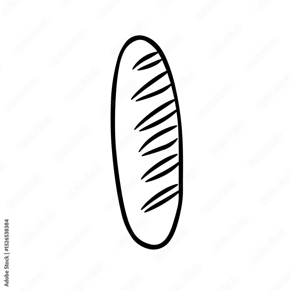 Simple French Bread Baguette Icon Simple French Bread Baguette Icon