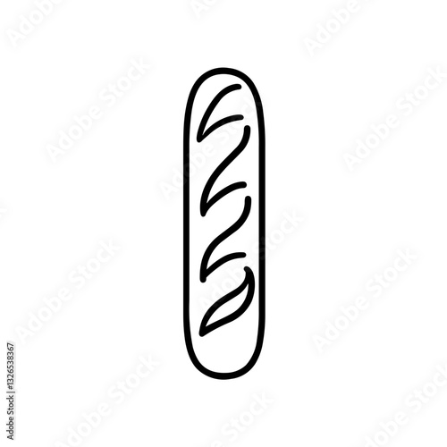 Simple French Bread Baguette Icon 