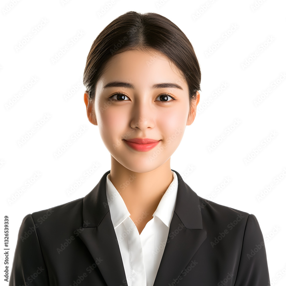 Professional Woman Receptionist in Office Attire Welcoming Guests Professional Woman Receptionist in Office Attire Welcoming Guests
