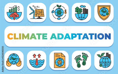 Climate adaptation  text concept. Shablon for presentation and Infographics.