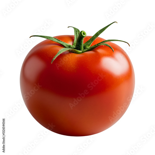 Fresh and Ripe Red Tomato on Trasparent Background