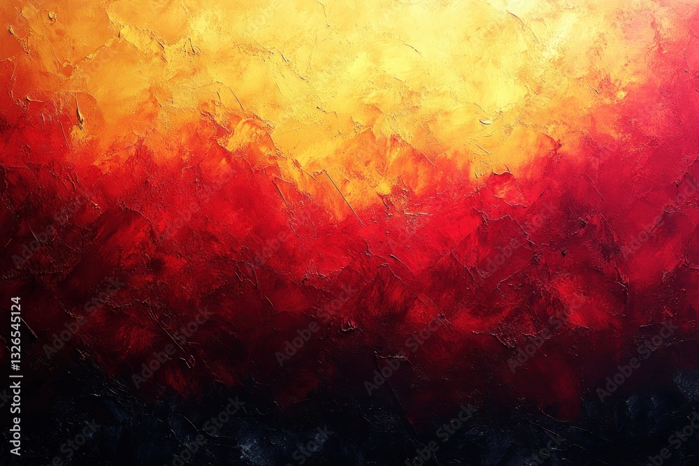 Fototapeta premium Warm gradient abstract background with golden yellow to deep red transition and soft grainy texture