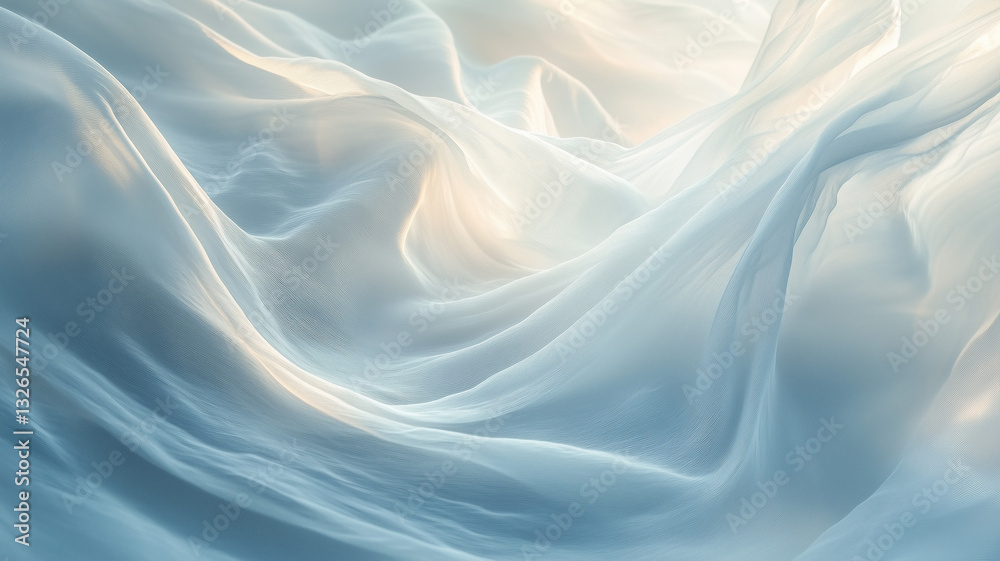 A smooth, white satin fabric with gentle, soft folds and waves, illuminated with soft lighting to highlight the texture and abstract aesthetic (1) A smooth, white satin fabric with gentle, soft folds and waves, illuminated with soft lighting to highlight the texture and abstract aesthetic (1)