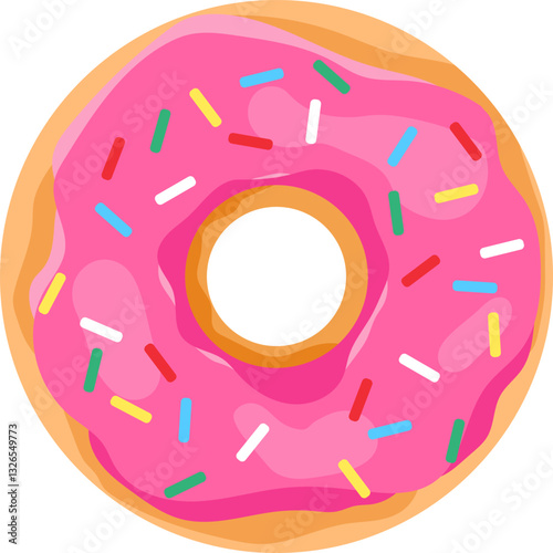 Donut, realistic donut icon isolated on white background. Donut icon. Vector, background image, poster, illustration.