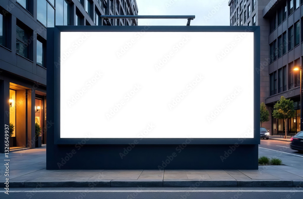 Empty urban panel screen banner. Billboard mock-up city outdoor poster blank street ad sign. Empty urban panel screen banner. Billboard mock-up city outdoor poster blank street ad sign.