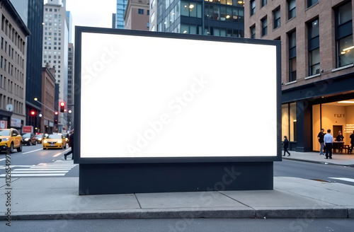 Empty urban panel screen banner. Billboard mock-up city outdoor poster blank street ad sign. 
