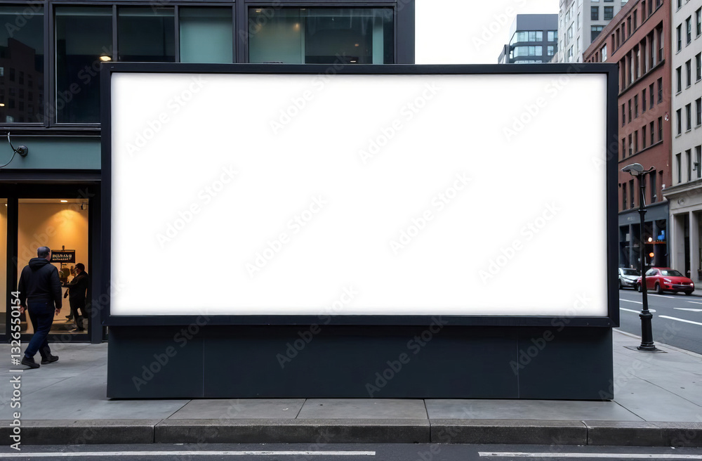 Empty urban panel screen banner. Billboard mock-up city outdoor poster blank street ad sign. Empty urban panel screen banner. Billboard mock-up city outdoor poster blank street ad sign.