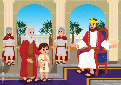 Prophet Samuel with David and King Saul