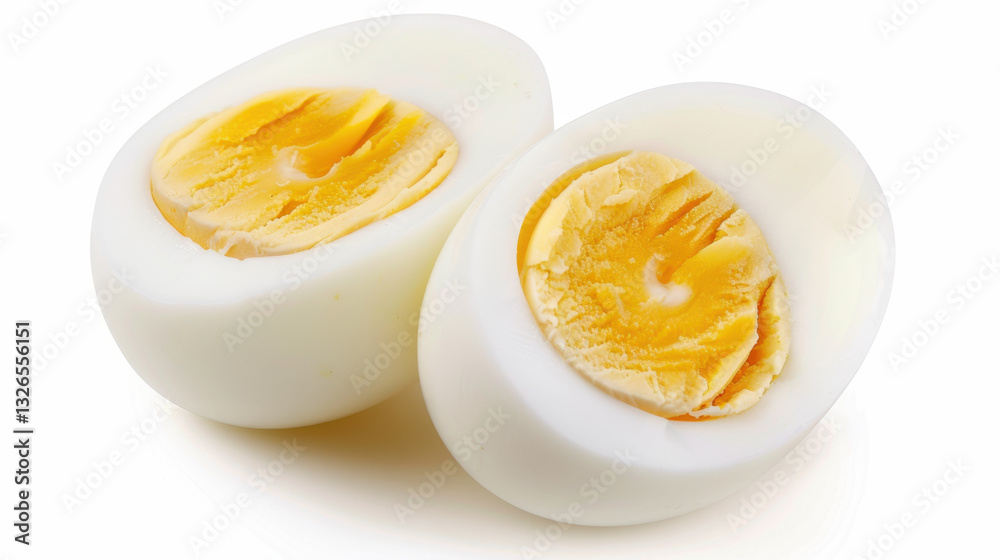 boiled egg isolated on white