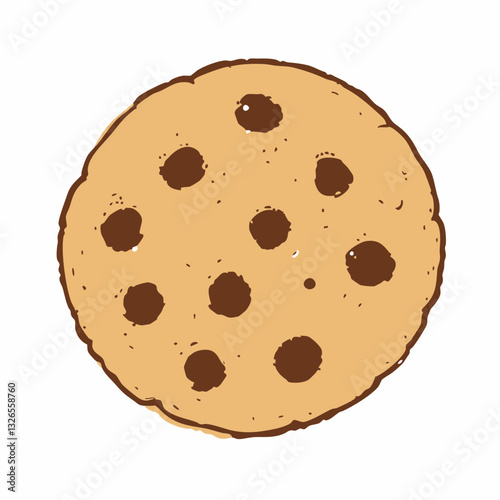 Chocolate Chip Cookie Vector Illustration. Vector image