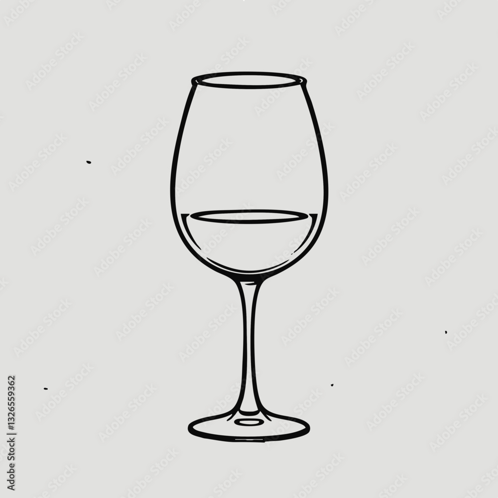 Line Art Illustration of a Wine Glass. Vector image Line Art Illustration of a Wine Glass. Vector image