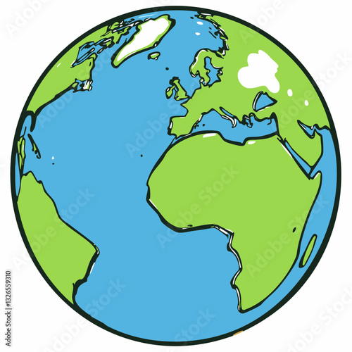 Hand drawn world map illustration. Vector image
