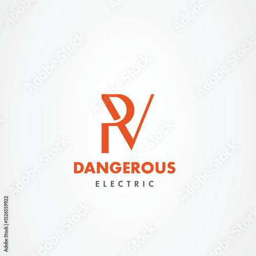 PV Alphabet letters Initials Monogram logo VP, P and V