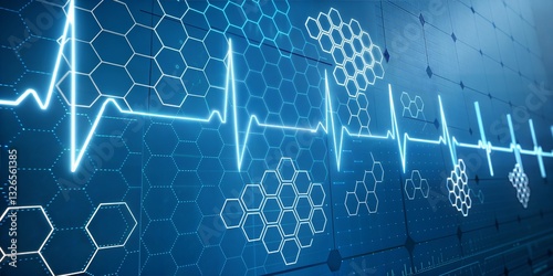 Futuristic Medical Monitor Displaying Vital Signs Creative background image