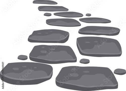 Pebble rock pathway Vector Illustration