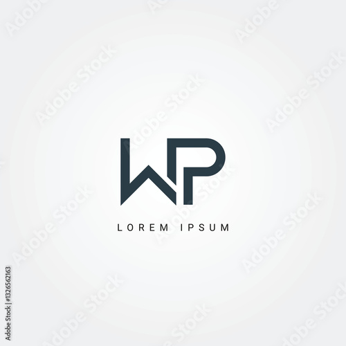 WP Alphabet letters Initials Monogram logo PW, W and P