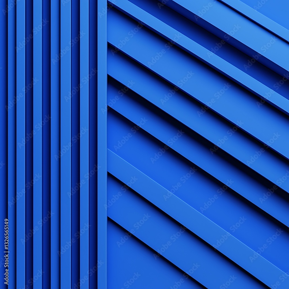 Obraz premium A visually striking abstract image featuring layered blue lines and patterns, creating a modern, textured appearance.