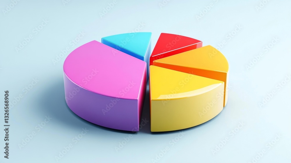 A basic D pie chart with easily distinguishable colors, perfect for business or academic presentations. A basic D pie chart with easily distinguishable colors, perfect for business or academic presentations.