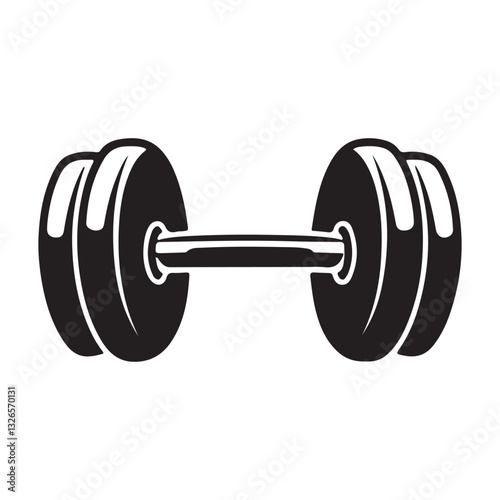Dumbbell silhouette vector illustration