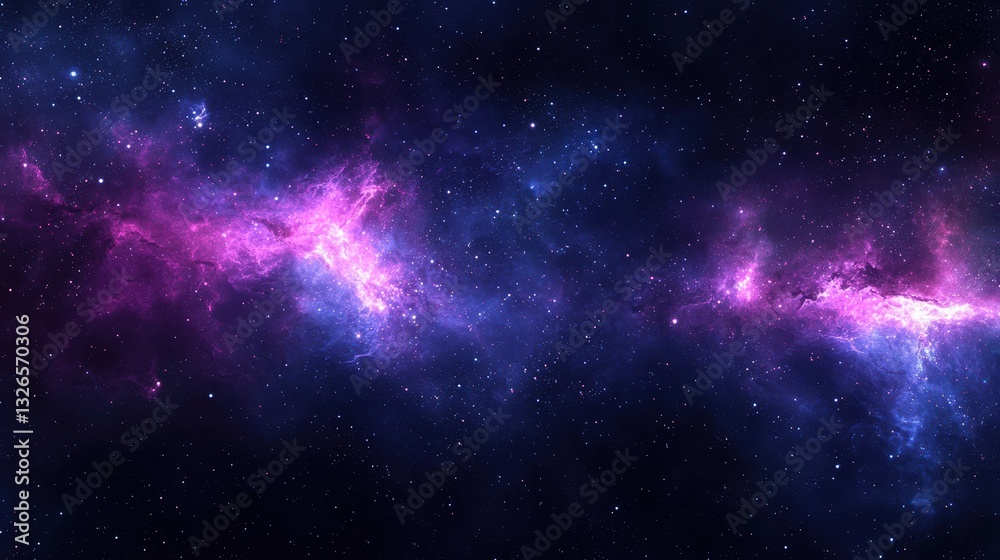 Fototapeta premium Vibrant Cosmic Nebula with Stars and Colorful Interstellar Dust