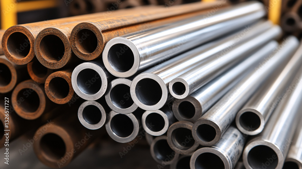 Mixed Metal Pipes Stacked in Various Sizes with Rust and Shine
Mixed Metal Pipes Stacked in Various Sizes with Rust and Shine