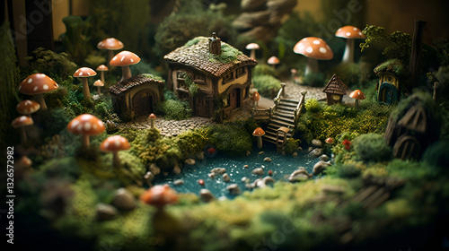 Miniature forest house | Tiny fantasy nature world | Cute diorama landscape | Moss garden and small creatures