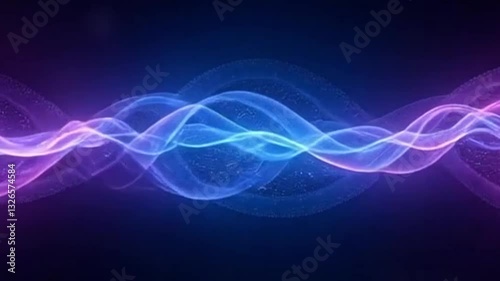 Colorful Waves of Light Creating Abstract Patterns in Blue, Pink and Purple Tones