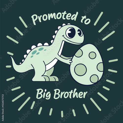 Promoted to Big Brother Dinosaur T-Shirt Design