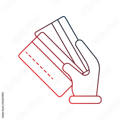 payment method gradient outline icon with white background vector stock illustration