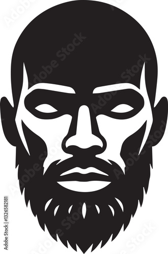 black man with a beard silhouette vector, man with a beard vector illustration, man head vector icon, man head silhouette vector isolated on white background eps file