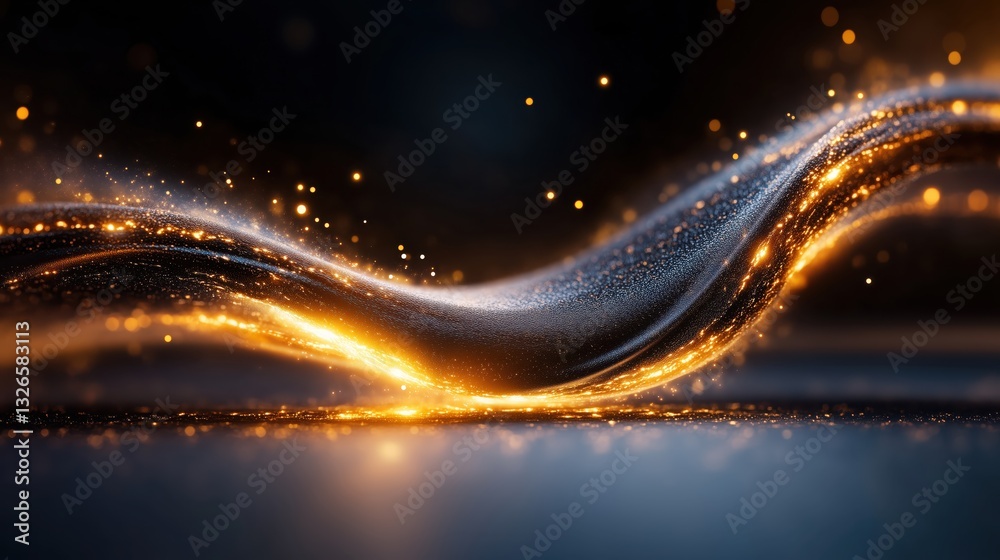 Fototapeta premium Cosmic illusion showcases light bending around a massive black hole creating a tunnel of swirling energy