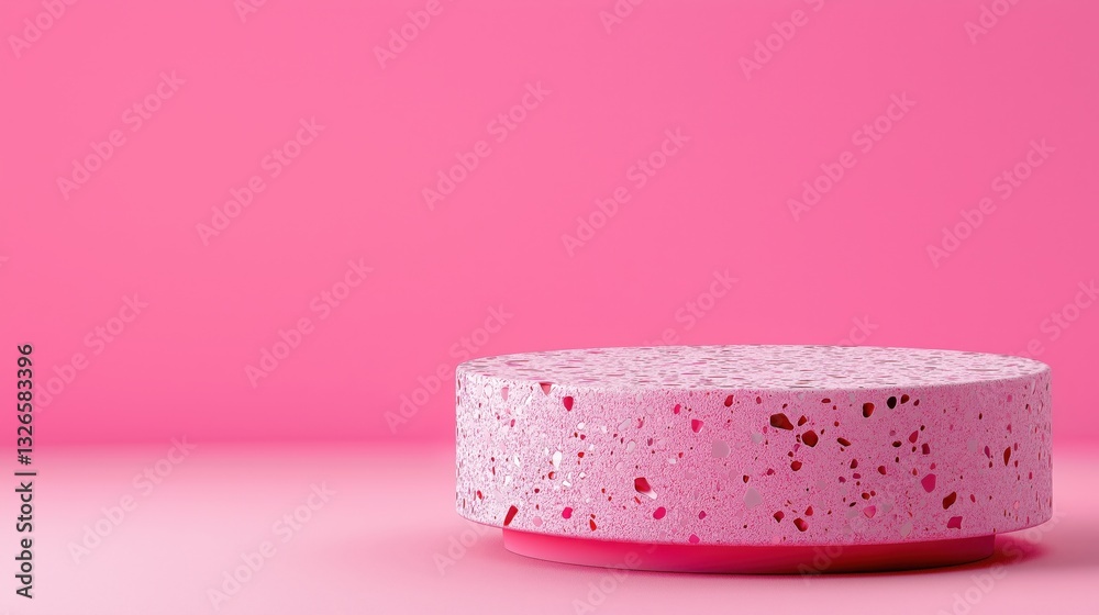 Modern pink podium stands on a vibrant backdrop, ideal for showcasing products or presentations in contemporary settings Modern pink podium stands on a vibrant backdrop, ideal for showcasing products or presentations in contemporary settings