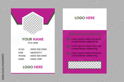 A Clean And Modern Ide Card Template For Company Member Identity 