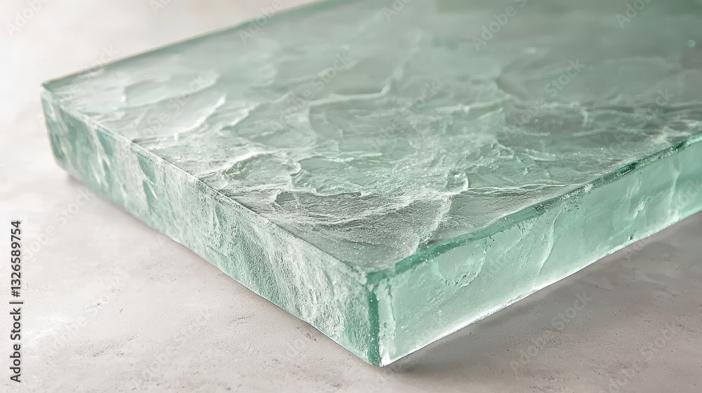 Obraz premium Textured Glass Surface with Unique Patterns and Soft Lighting