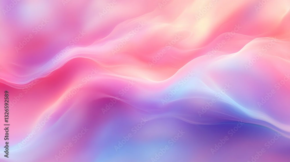 Fototapeta premium Pearlescent Pink Mauve Holographic Seamless Abstract Wave Pattern Background