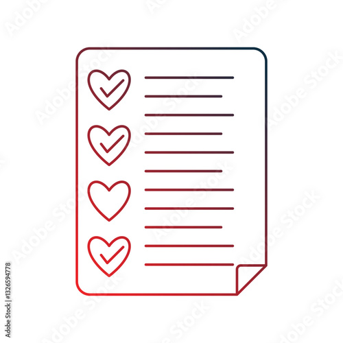 wishlist gradient outline icon with white background vector stock illustration