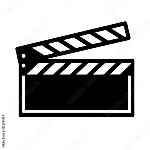 cinema clapboard icon over white background, line style, vector illustration