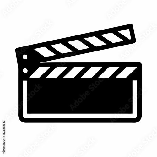 cinema clapboard icon over white background, line style, vector illustration