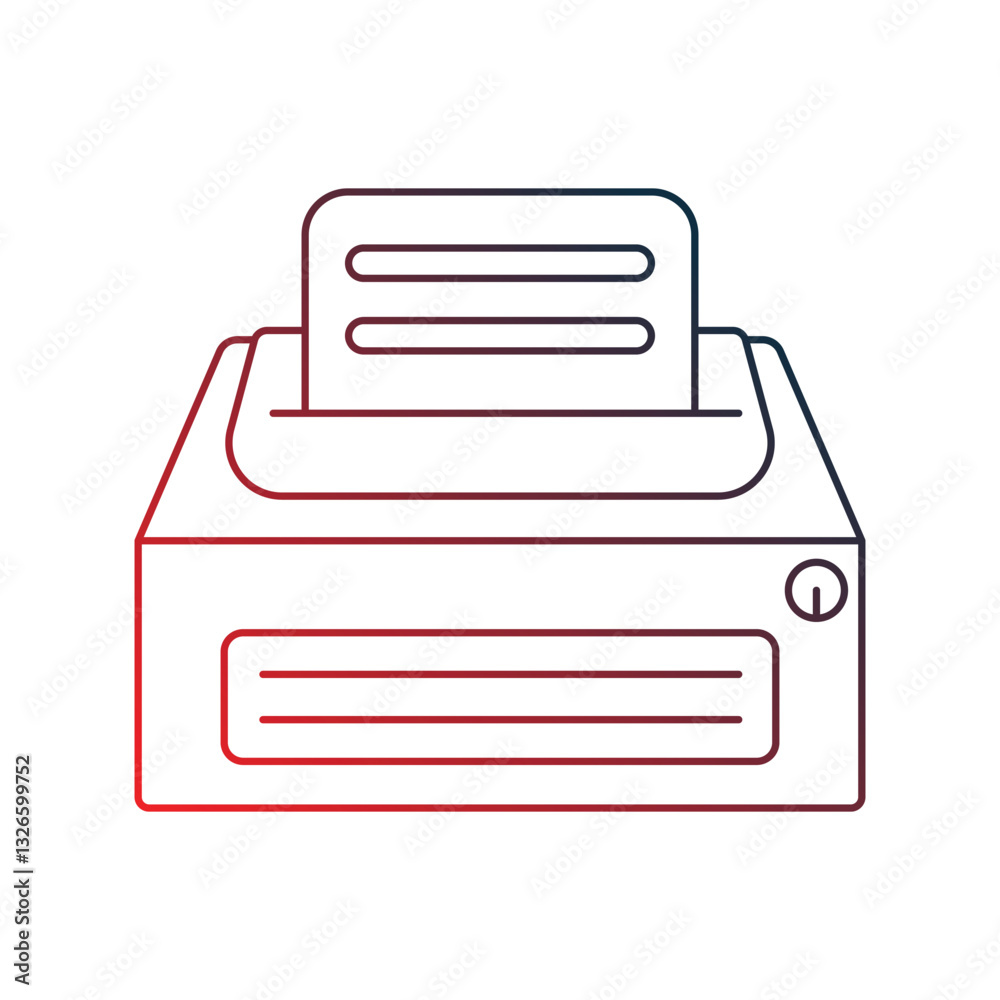 printer gradient outline icon with white background vector stock illustration printer gradient outline icon with white background vector stock illustration
