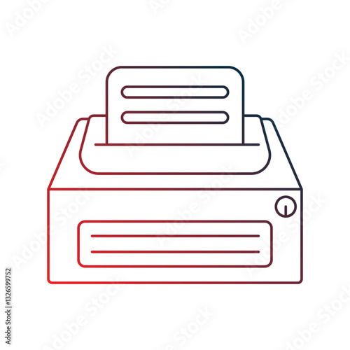 printer gradient outline icon with white background vector stock illustration