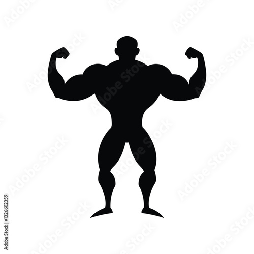 silhouette of a bodybuilder