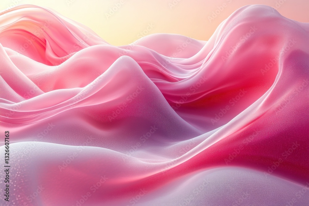 Obraz premium Pink and White Abstract Fluid Art Dreamy Background with Smooth Gradients