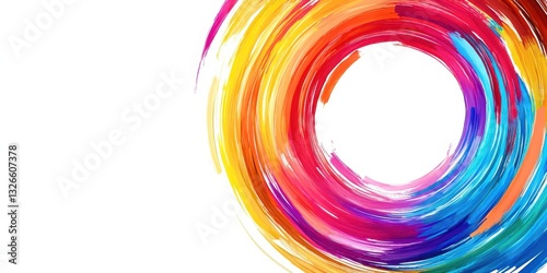 A colorful swirl with a white background