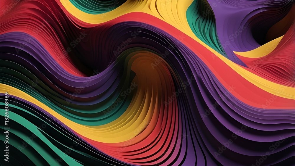 Fototapeta premium Hypnotic Multicolor Wave Pattern