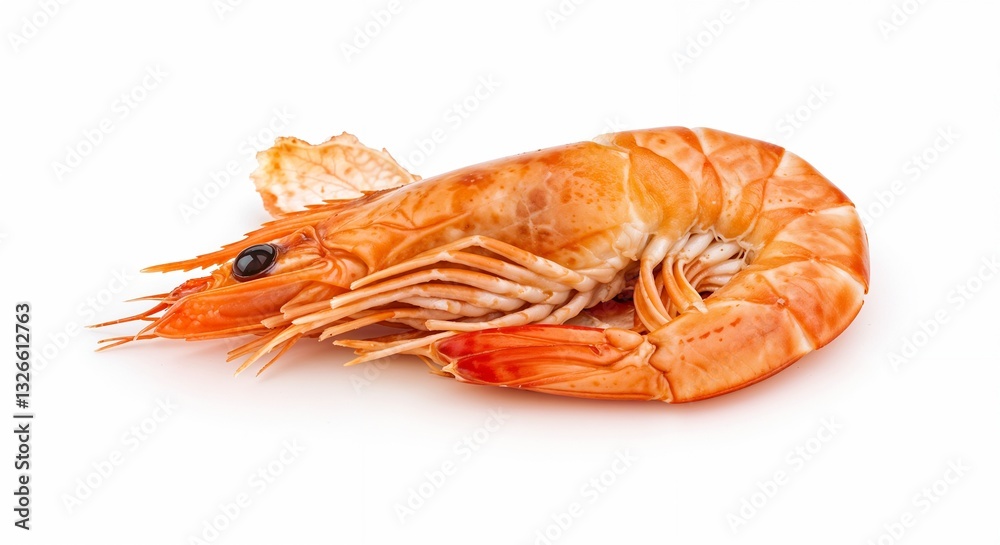 Fresh cooked shrimp on a white background Fresh cooked shrimp on a white background