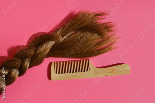 natural, long female hair, grooming, combing hair, hairstyle of a man, a girl. background for the design.