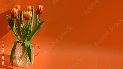 a bouquet of tulips, spring flowers. March 8th, birthday, spring festival. background for the design.